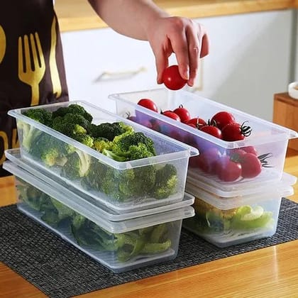 Fridge Storage Containers with Drain Plate-PACK OF 12