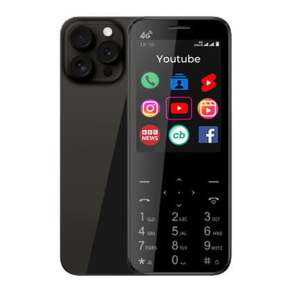 IKALL I1 Plus - 4G Android Keypad Mobile - 2.8" HD Touch Screen, 2GB RAM, 16GB Storage, WiFi & 4G SIM Support, 3000mAh Battery, Pre-Installed Whatsapp, Facebook, YouTube, Instagram & More (Black) Black