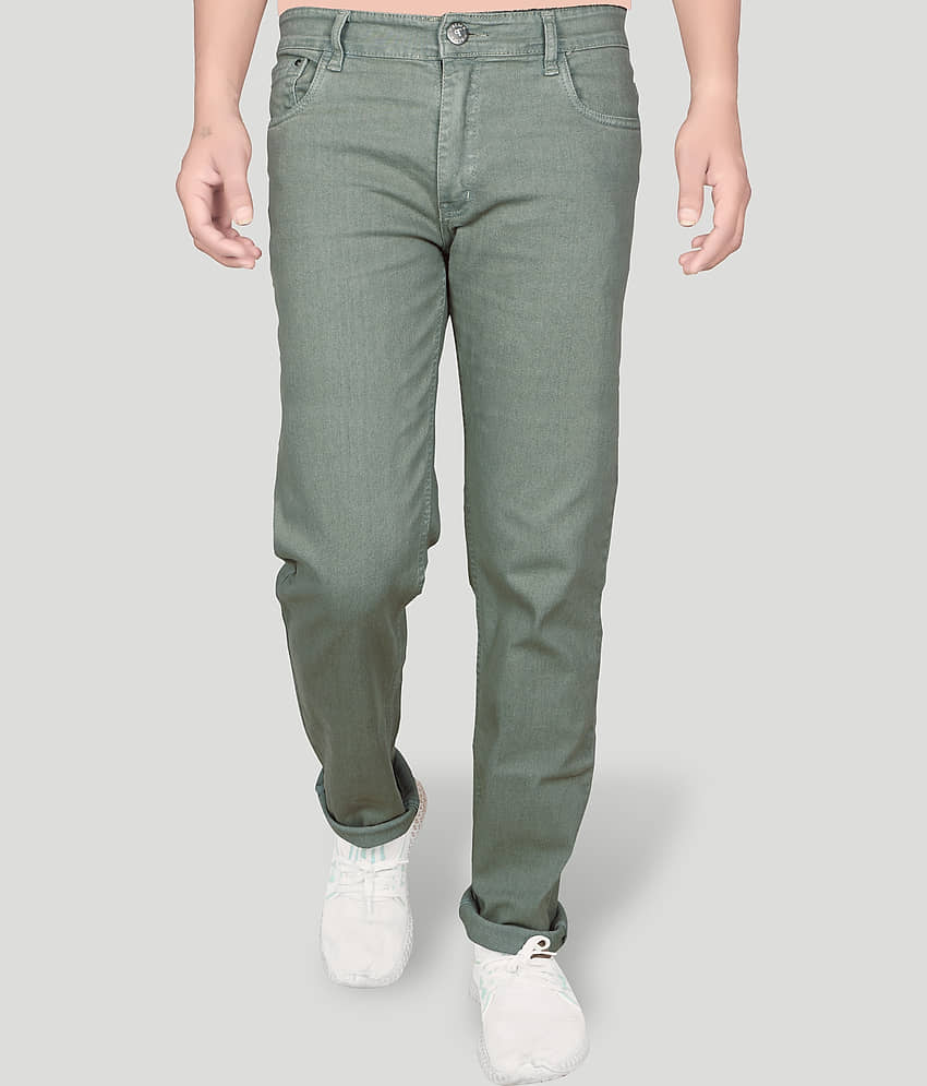 JB JUST BLACK - Light Green Cotton Blend Regular Fit Men's Jeans ( Pack of 1 )