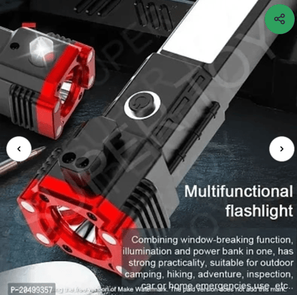 Hammer Torch LED Flashlight with powerbank