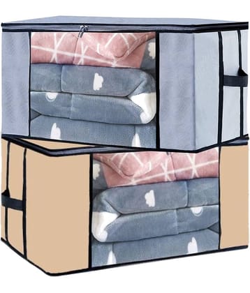 SH NASIMA - Home Storage Cloth Bags, Saree, Suits, Blouse, Blanket Organiser for Underbed, Almirah (Pack of 2)