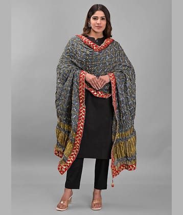Apratim - Grey Silk Women's Dupatta - ( Pack of 1 )