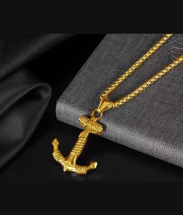 Fashion Frill Golden Men Chain for Boys and Man Long Stylish Chain Pendant Silver Plated Alloy Chain