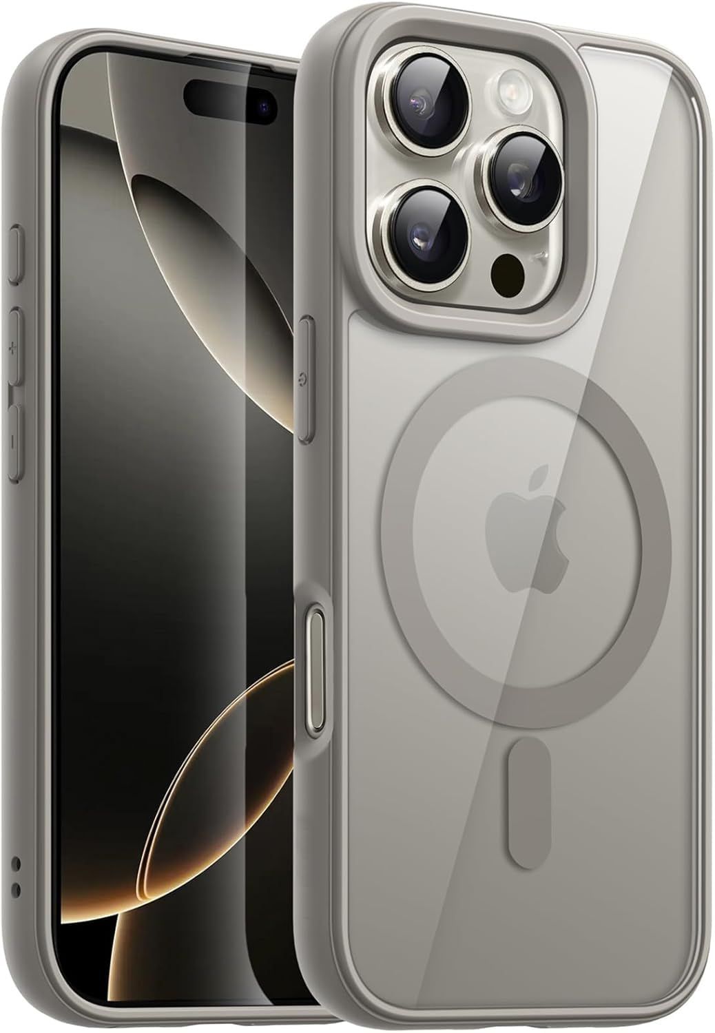 DIZORO Compatible iPhone 16 Pro Max Case,Compatible with MagSafe, Non Yellow Military-Grade Drop Protection & Hard PC Back Cover Slim Transparent Anti-Scratch Shockproof Phone Case - Natural Titanium DIZORO Compatible iPhone 16 Pro Max Case,Compatible wi