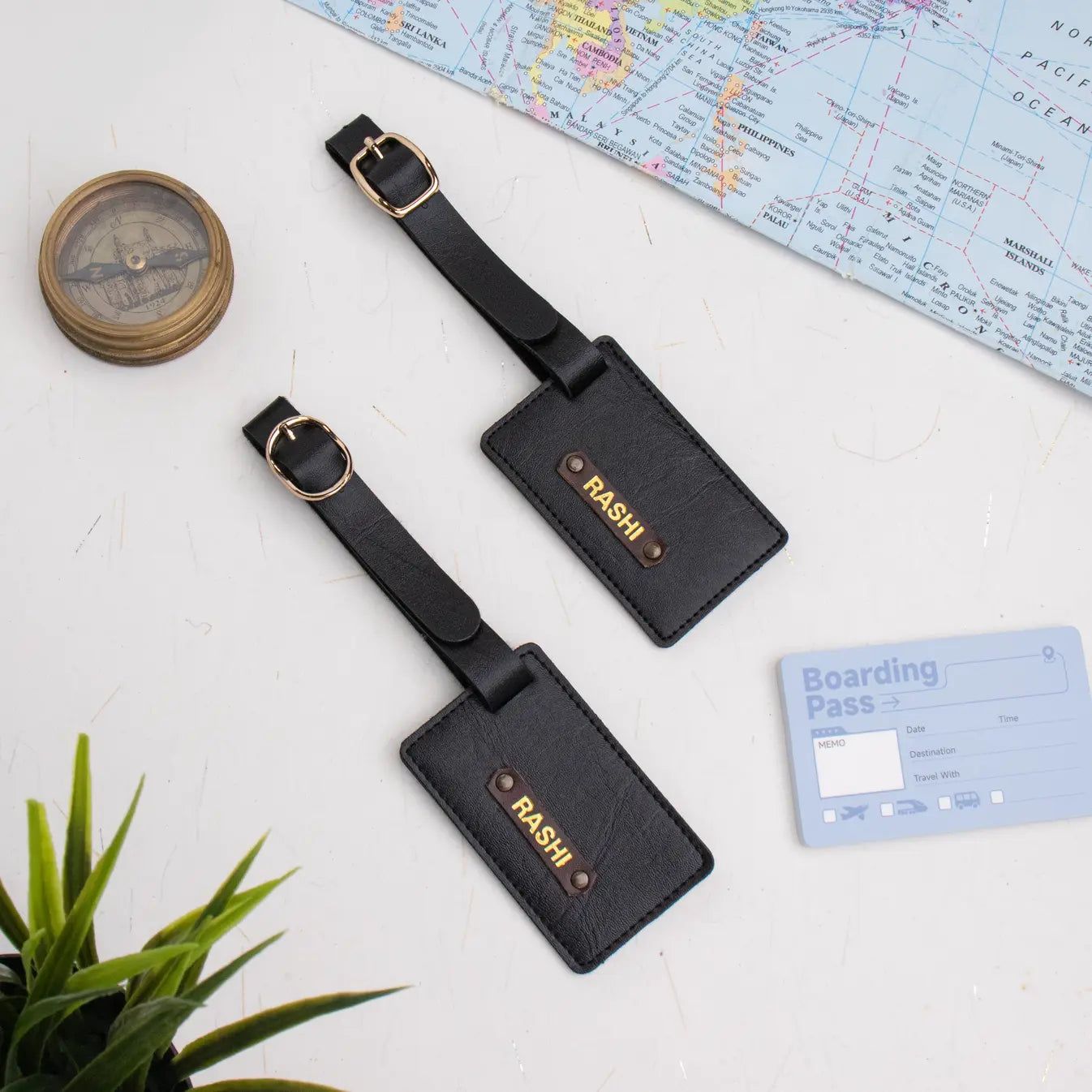 PERSONALISED LUGGAGE TAGS - BLACK-Black