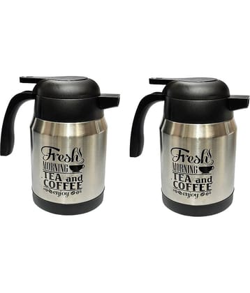 Dynore 2 Carafe 1000 ml Silver Steel Flask ( 1000 ml )