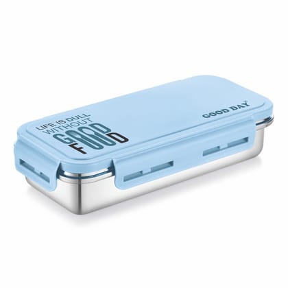 Good Day Passion Stainless Steel Lunch Box with Airtight Lid, (600ml+150ml), Blue Good Day Passion Stainless Steel Lunch Box with Airtight Lid, (600ml+150ml), Blue