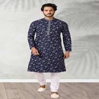 Raivat Ethnic Navy Blue Colour Cotton Kurta Pajama 1179 Raivat Ethnic Navy Blue Colour Cotton Kurta Pajama 1179