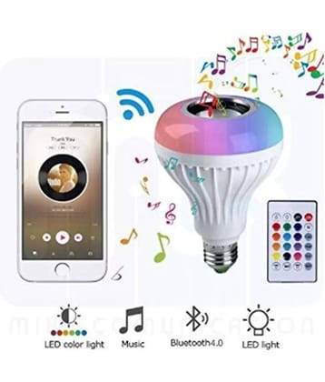 Tapixaa Music Light Smart Bulb With Bluetooth Speaker B22 Self Changing Color Lamp Built-In Audio Speaker - Pack of 1