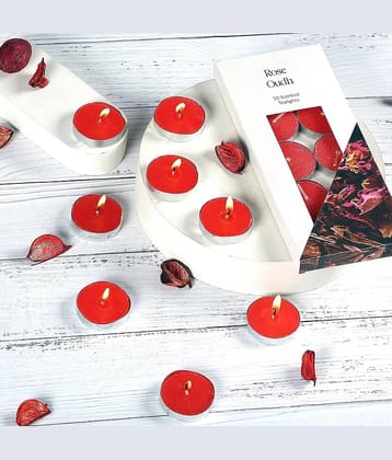 Parkash Candles Red Rose Wax Tea Light Candle 8 cm ( Pack of 20 )