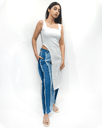 CURVE ASYM TOP WHITE-XS