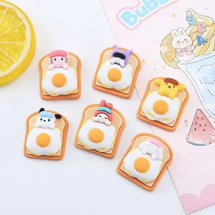 Bread Toast with Sunny Side Up Egg Eraser Set,4 Piece School Stationery Collection Bread Toast with Sunny Side Up Egg Eraser Set,4 Piece School Stationery Collection