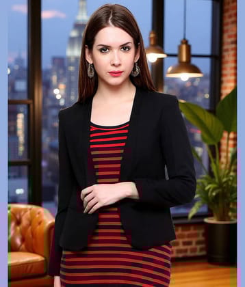 Pannkh Polyester Blend Summer Blazers - Black Single