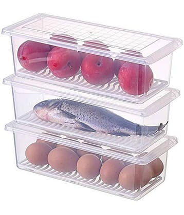 NCMART - Transparent Polyproplene Food Container ( Pack of 3 )