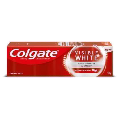 Colgate Visible White Toothpaste - Sparkling Mint, 50 g