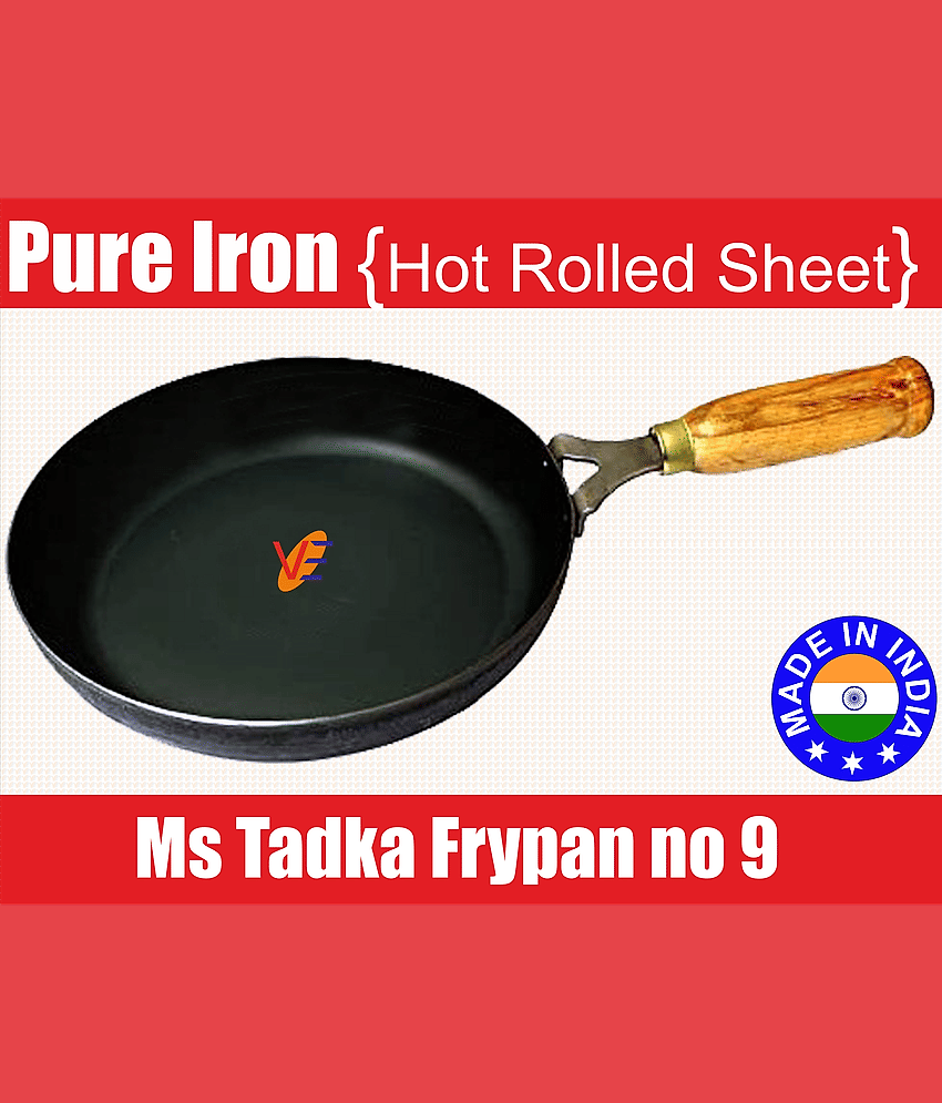 Veer Wooden Handle - Iron Fry Pan ( Pack of 1 )