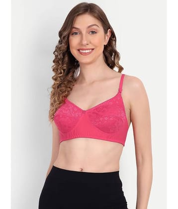 Aprozone Polyester Non Padded Women's Everyday Bra ( Pink )