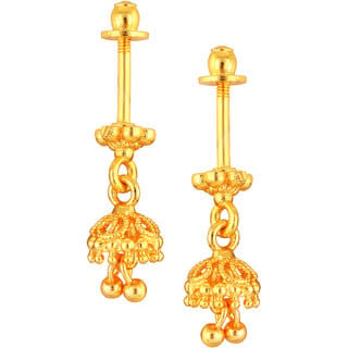 Vivastri Premium 1 Gram Gold Plated Alloy Bugadi Earrings for Women  Girls - VIVA1037BUGADI
