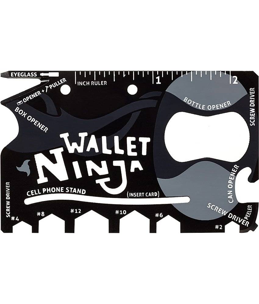 iNinja 18 In 1 Multi-purpose Must Have Outdoor & Adventure Pocket Tool  -Ruler,knife,screwdriver,bottle Opener,can Opener,peeler, Cellphone Stand,box Opener,letter Opener,eyeglass Screwdriver