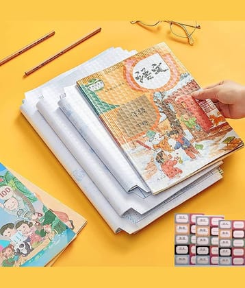 RAMDEV ENTERPRISE [30 Pcs- 3 Different Sizes -10 Each] Book Biding Cover Transparent Paper Sticker Book Cover Film,Waterproof School Textbook Protective Case Cover, Cut Self-Adhesive Book Cover Paper Sticker.
