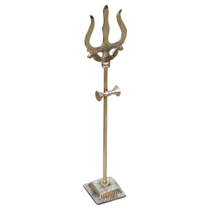 Brass Trishul No. 4, Height : 14 Inch (ZMAS138 F)