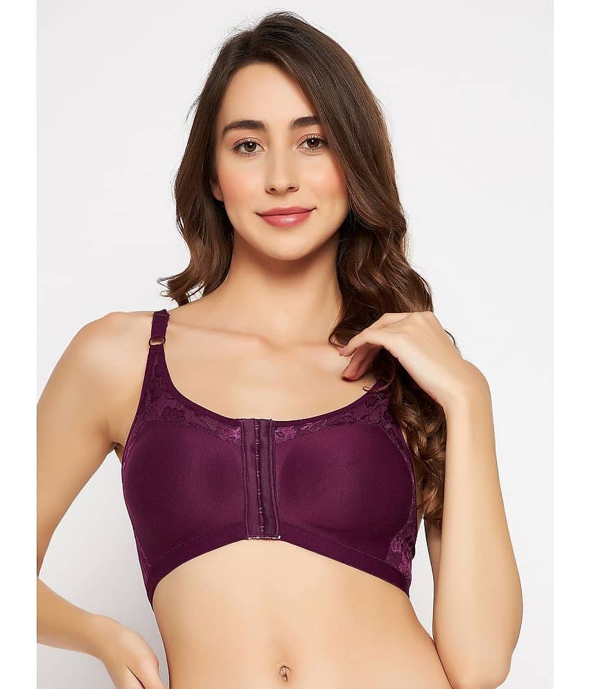 Clovia Lace Lightly Padded Women's Everyday Bra ( Purple )