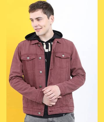 Ketch Cotton Men's Denim Jacket - Maroon ( Pack of 1 )