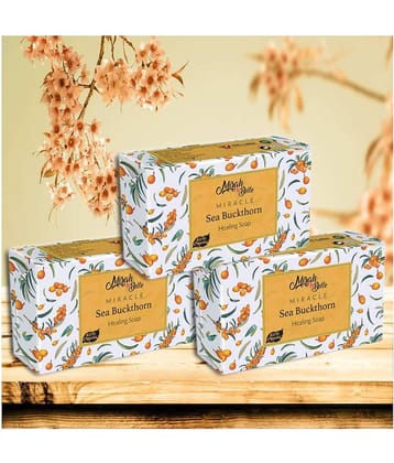 Mirah Belle - Organic Sea Buckthorn Healing Soap 125gm (Pack of 3) - For Damaged, Ailing & Infection Prone Skin- Handmade Soap 375gm