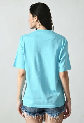 Drop Shoulder Crew Neck Tee High Rib Collar - Made in BCI Cotton X-Large / Aqua Blue