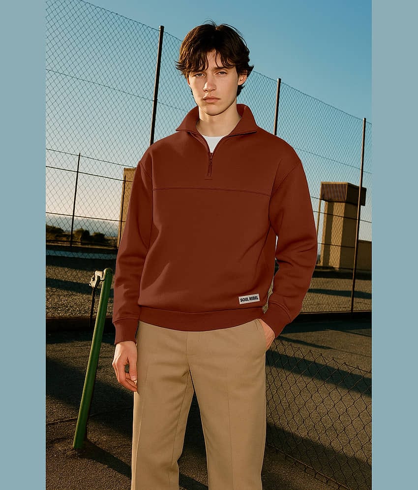 FTX Fleece High Neck Men's Sweatshirt - Rust ( Pack of 1 )