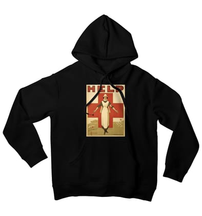WWI Help Poster Hoodie-40 - S / Black