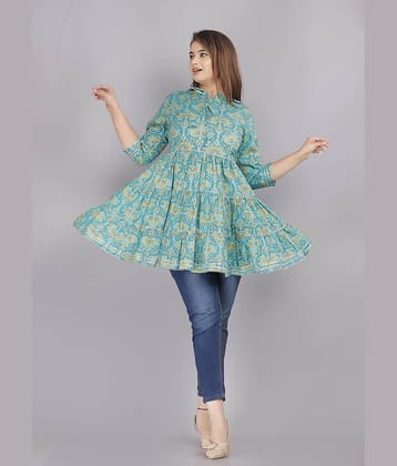 JC4U - Green Cotton Women's Peplum Top ( Pack of 1 )