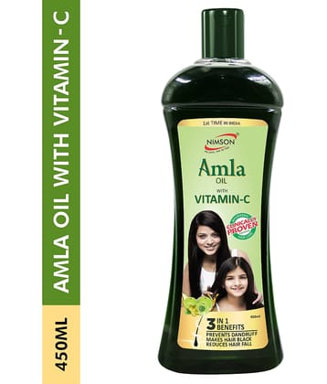 Nimson Amla Hair Oil with Vitamin C, Reduces Hair Fall & Promotes Shine and Growth, 450 ml (Pack of 1)