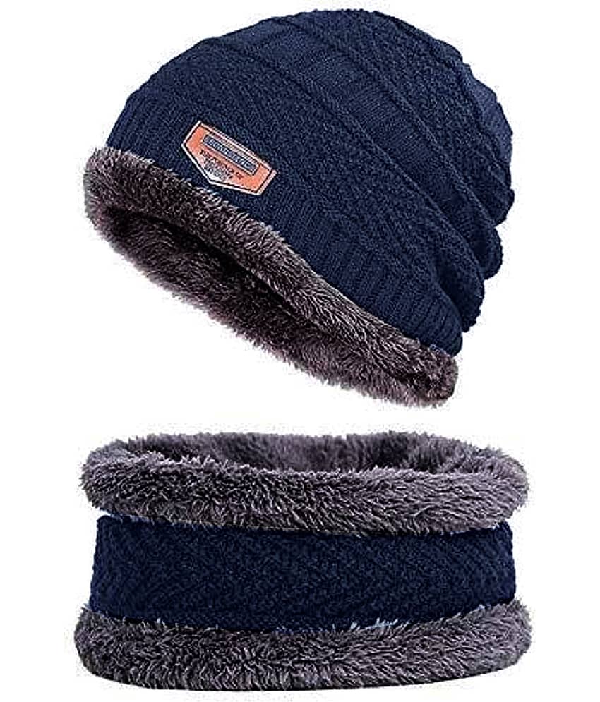 Infispace Blue Cotton Men's Cap ( Pack of 1 )
