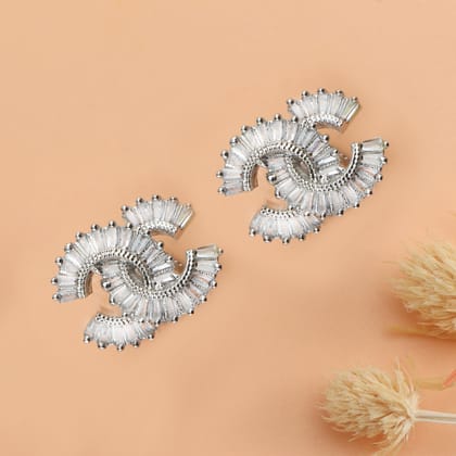 Interlocked Baguette Allure Stud Earrings