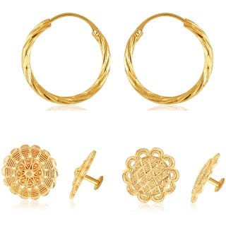 Shimmering Bejeweled Alloy Gold Plated Stud Earring Combo set For Women and Girls Shimmering Bejeweled Alloy Gold Plated Stud Earring Combo set For Women and Girls