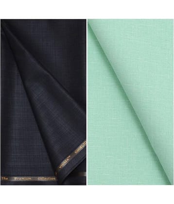 KUNDAN SULZ GWALIOR Multi 100 Percent Cotton Unstitched Shirts & Trousers Pack of 1 Pant and Shirt Piece for Men