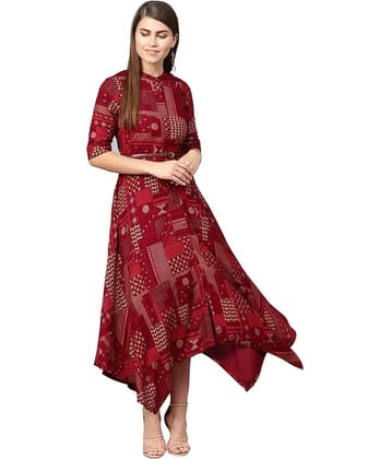 Juniper - Maroon Rayon Women's Gown ( Pack of 1 )