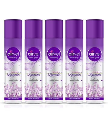 Airvel Lavender Fragrance Room Spray Air Freshener for Home, Bathroom and Car 217ml ( Pack of 5 )