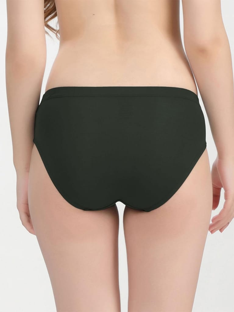 Freecultr Women’s Micromodal Mid-Rise Hipster | Super Soft & Breathable Fabric | Medium Rear Coverage | Comfortable Stretch Elastic | Pack of 3 |Color - Avocado Green,Clay,Port Wine