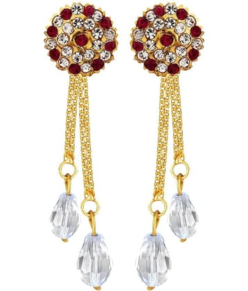 Vighnaharta Golden Drop Earrings ( Pack of 1 )