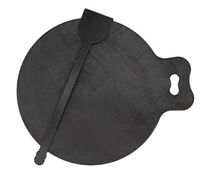 Trilonium Ecofe Iron Induction Compatible Dosa Tawa, Pizza Pan with Turner Ladle (30 cm)