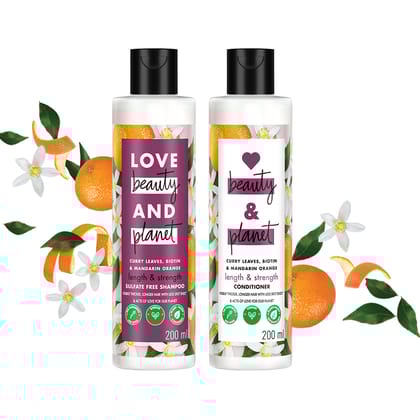 Long & Strong Hair Care Combo - Curry Leaves, Biotin & Mandarin - (200ml + 200ml)