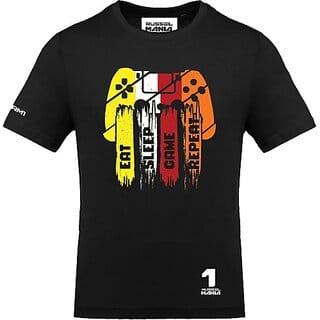 FastB Men Typography Round Neck Black T-Shirt