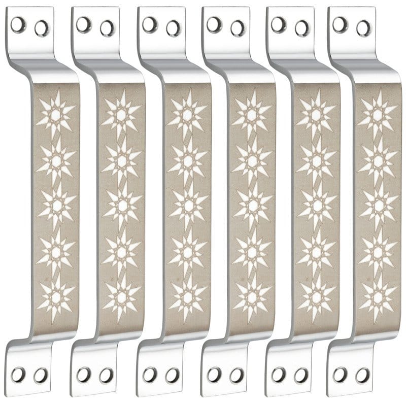 S-GUARD Stainless Steel Door & Cabinet Handles, Knobs Handles-Size-6 Inch-6 Pcs-Laser Printed Design-SSL38