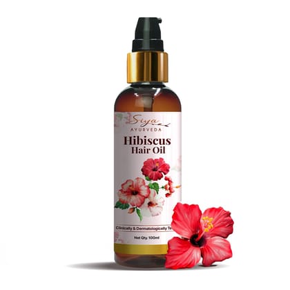 Siya Ayurveda Hibiscus Oil - Ayurvedic Oil for Hair Growth, Natural Hair Care, Improve Scalp Health, and Frizz Control - Herbal Solution for Damaged Hair | Hair Nourishment, 100 ml