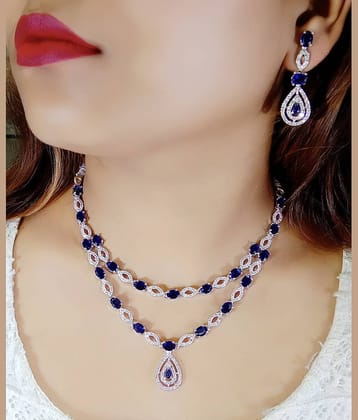 Ladymania Red Alloy Necklace Set ( Pack of 1 )