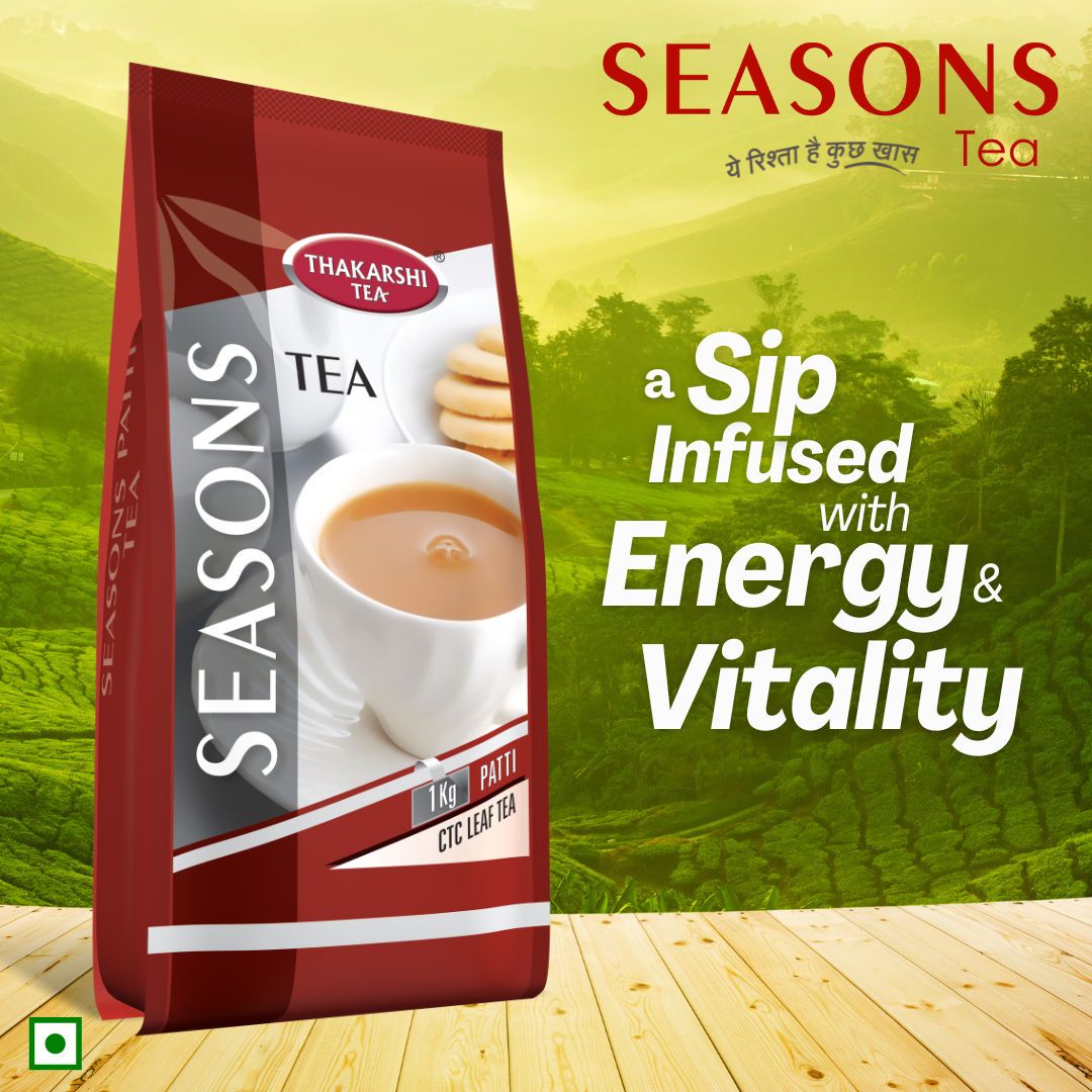 Thakarshi Tea Seasons Tea Patti | Garden Fresh Assam CTC Black Tea Leaves Black Tea, 1 Kg Pouch