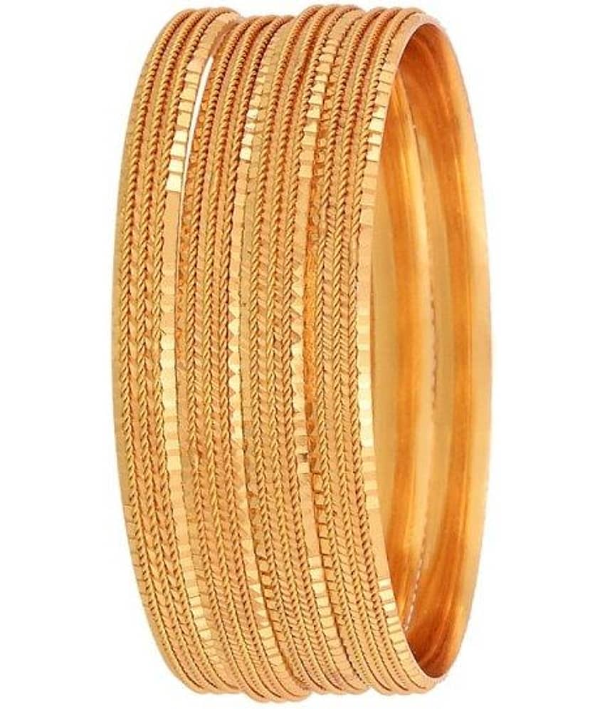 Zeneme Gold Plated Bangles Set Of 4