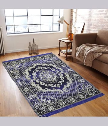 Valtellina Green Velvet Carpet Floral 4x7 Ft